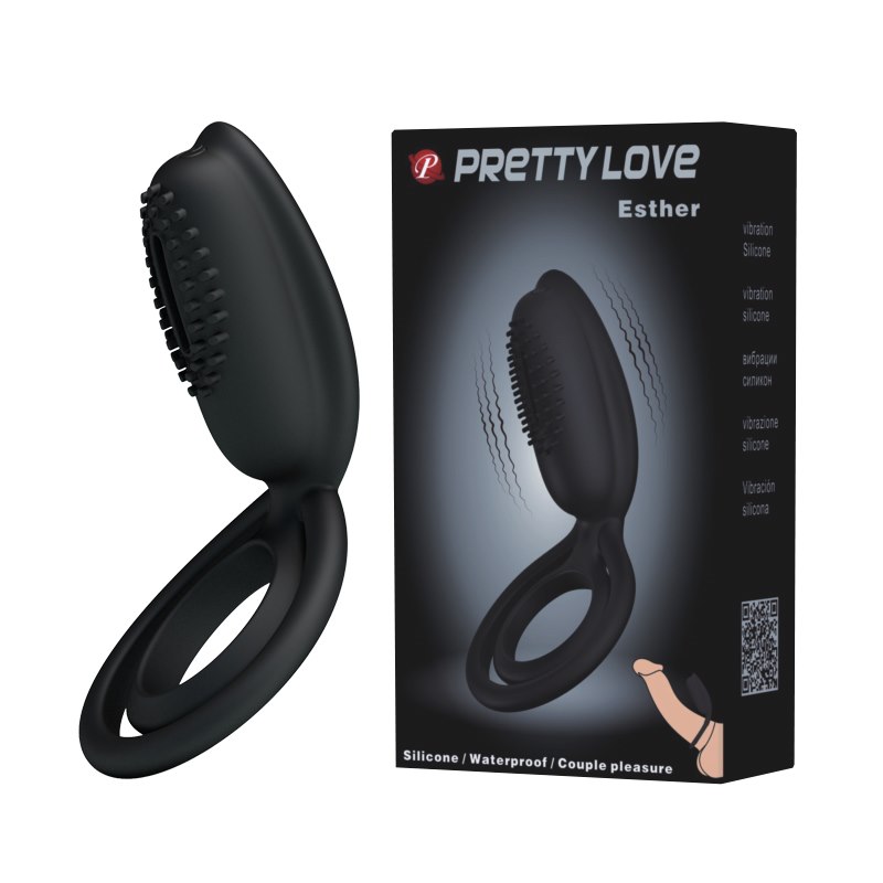 Pretty Love Esther – Vibrating Dual Cock & Ball Ring