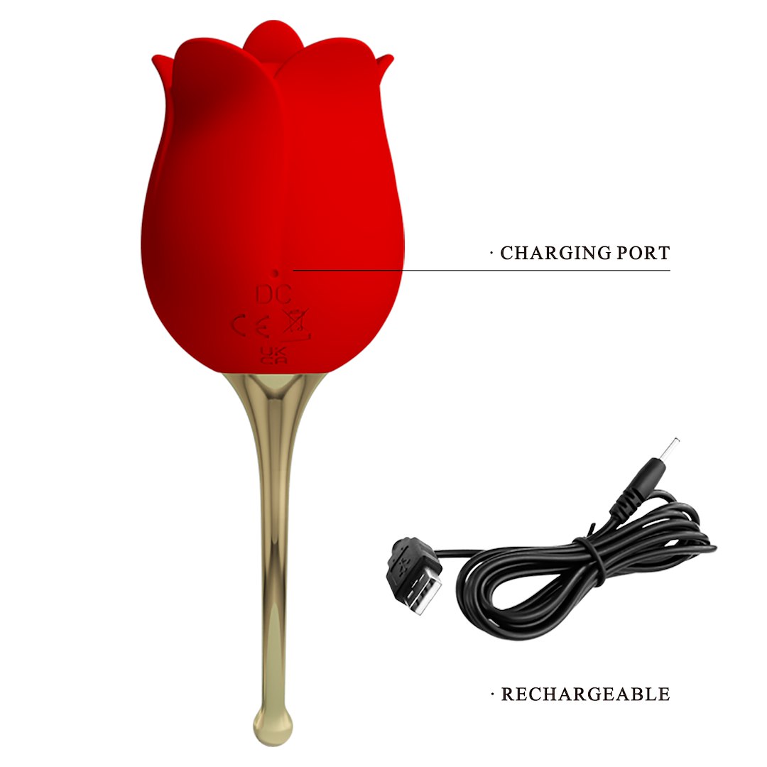 Rose Lover Licking Vibrator – Silky Silicone Flower - Image 3