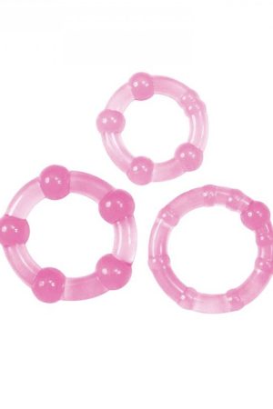Pink Stretchy Rings – 3-Piece All-Purpose Erection Ring Set
