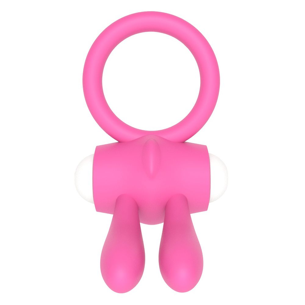 Power Clit Vibrating Silicone Cock Ring Pink - Image 2