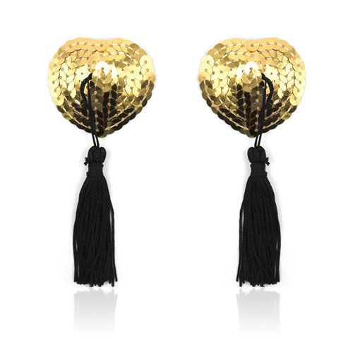 Toyz4Lovers Fetish Art – Sparkling Heart-Shaped Nipple Tassels 5.5cm