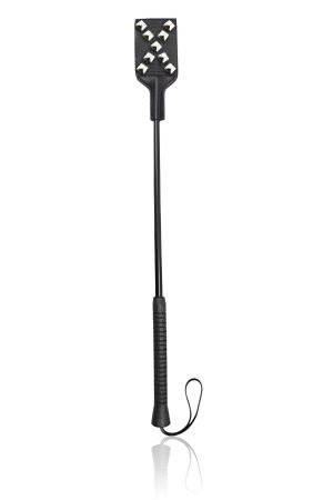 Faux Leather Riding Crop 53cm – Black Spanking Paddle with Studs