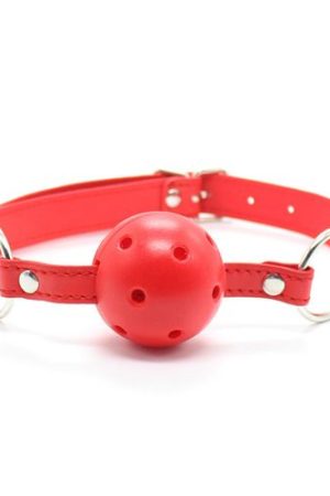 Toyz4Lovers Fetish Art – Red Breathable Ball Gag with Air Holes 4.5cm