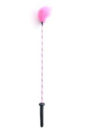 Toyz4Lovers Fetish Art – Pink Feather Tip Whip with Flexible Handle 80cm