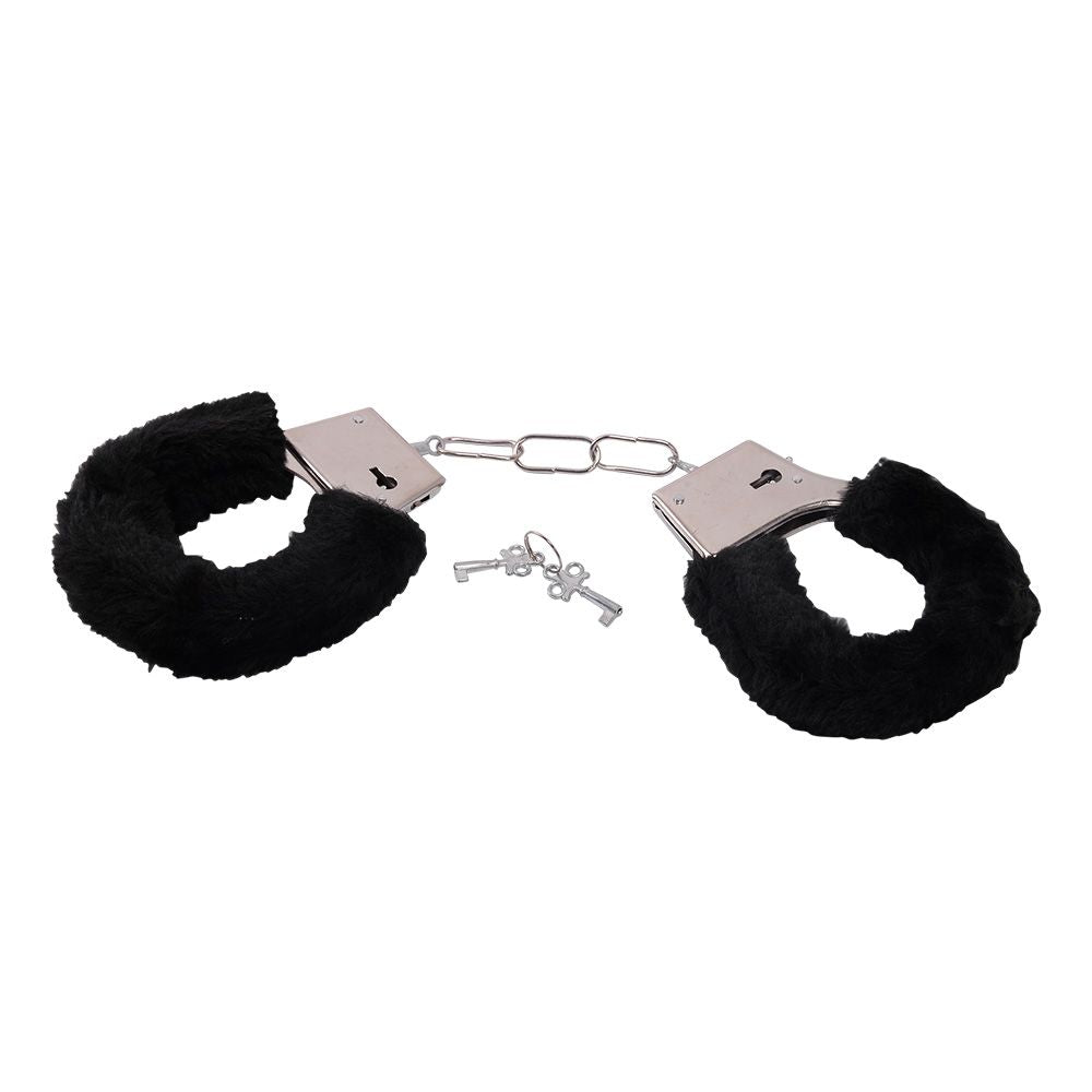 Toyz4Lovers Bestseller Handcuffs with Black Fur – Metal Cuffs with Black Faux Fur