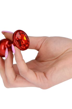 Deep Red Jewel Plug – Metal Anal Plug with Gem