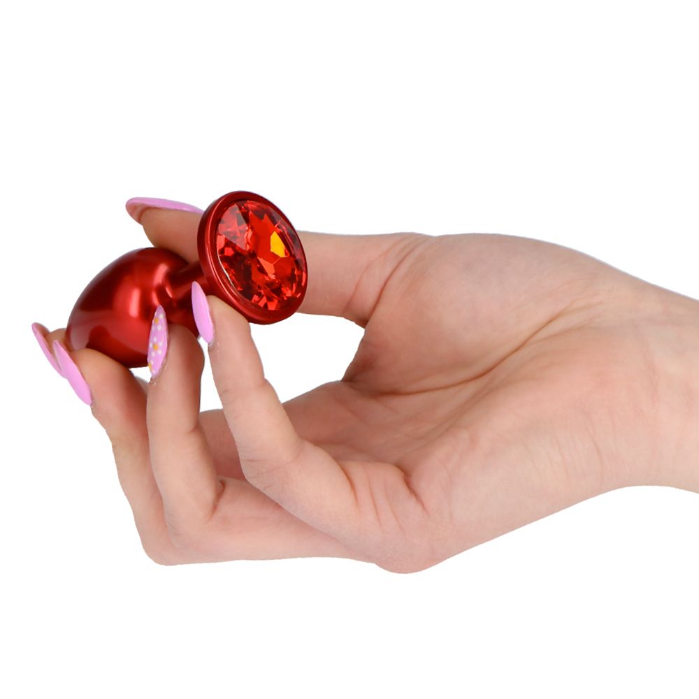 Deep Red Jewel Plug – Metal Anal Plug with Gem