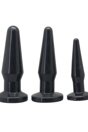 Anal Plug Set – 3 Piece TPE Set (Black)
