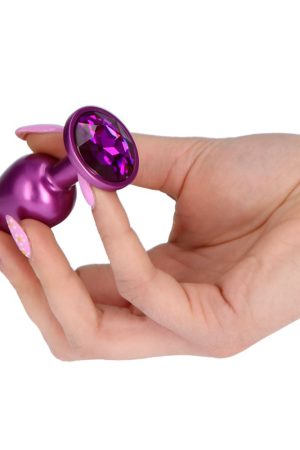 Purple Teardrop – Metal Anal Plug with Jewel Base