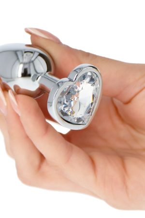 Heart Plug – Silver Aluminum Anal Plug with Heart Jewel