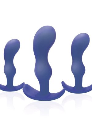 Blue X Combo Kit – Set of 3 Graduated Anal Plugs (Blue)
