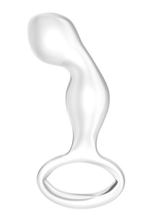 Clear Glass Anal Plug with Finger Ring Handle 11.4cm