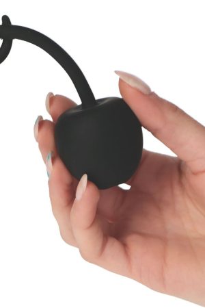 My Secret Cherry Silicone Ball with Inner Steel Weight – Black