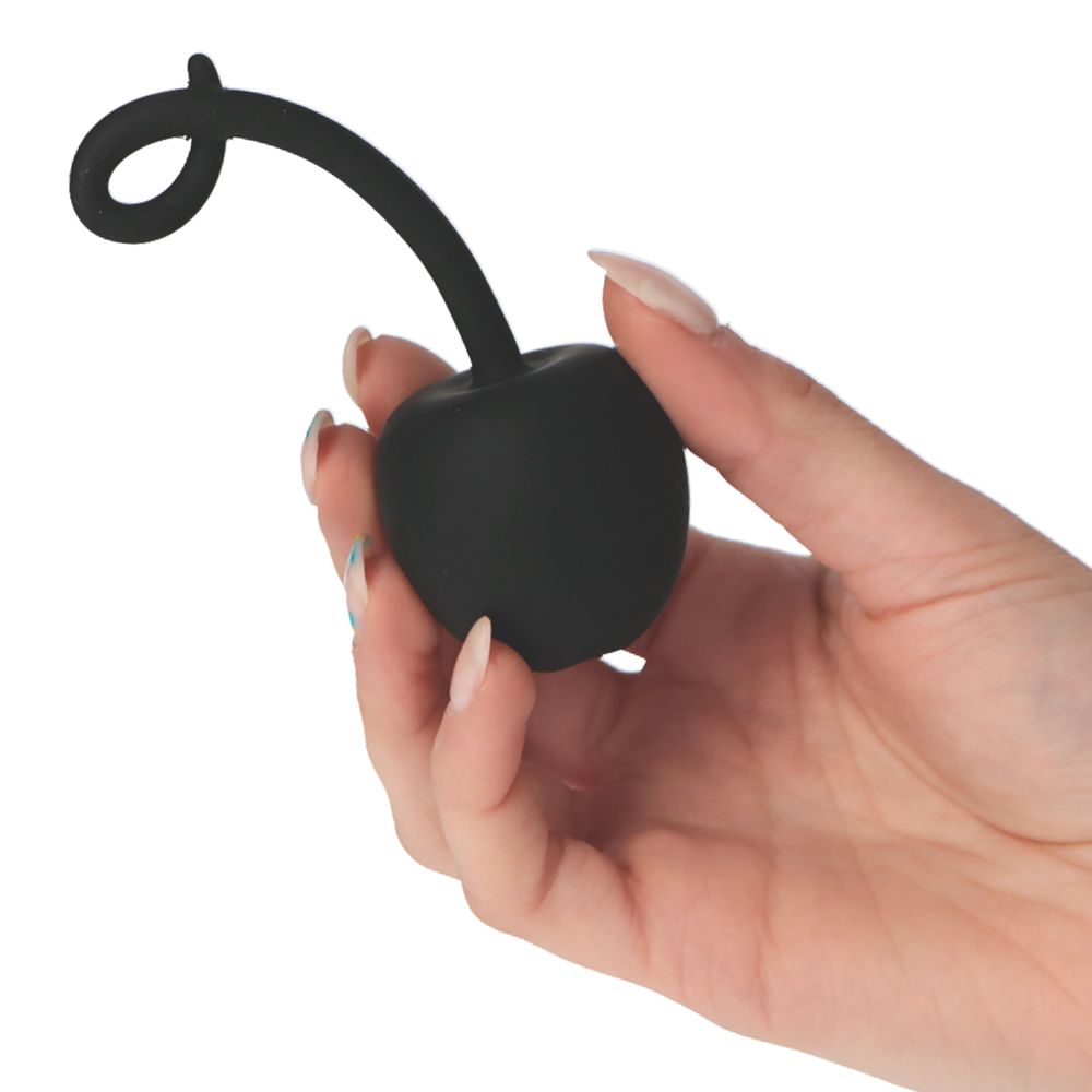 My Secret Cherry Silicone Ball with Inner Steel Weight – Black