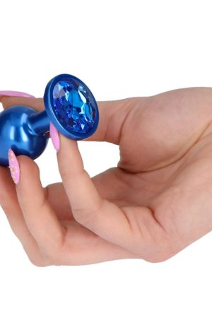 Dark Secret Metal Plug – Blue Jewel Anal Plug 7cm