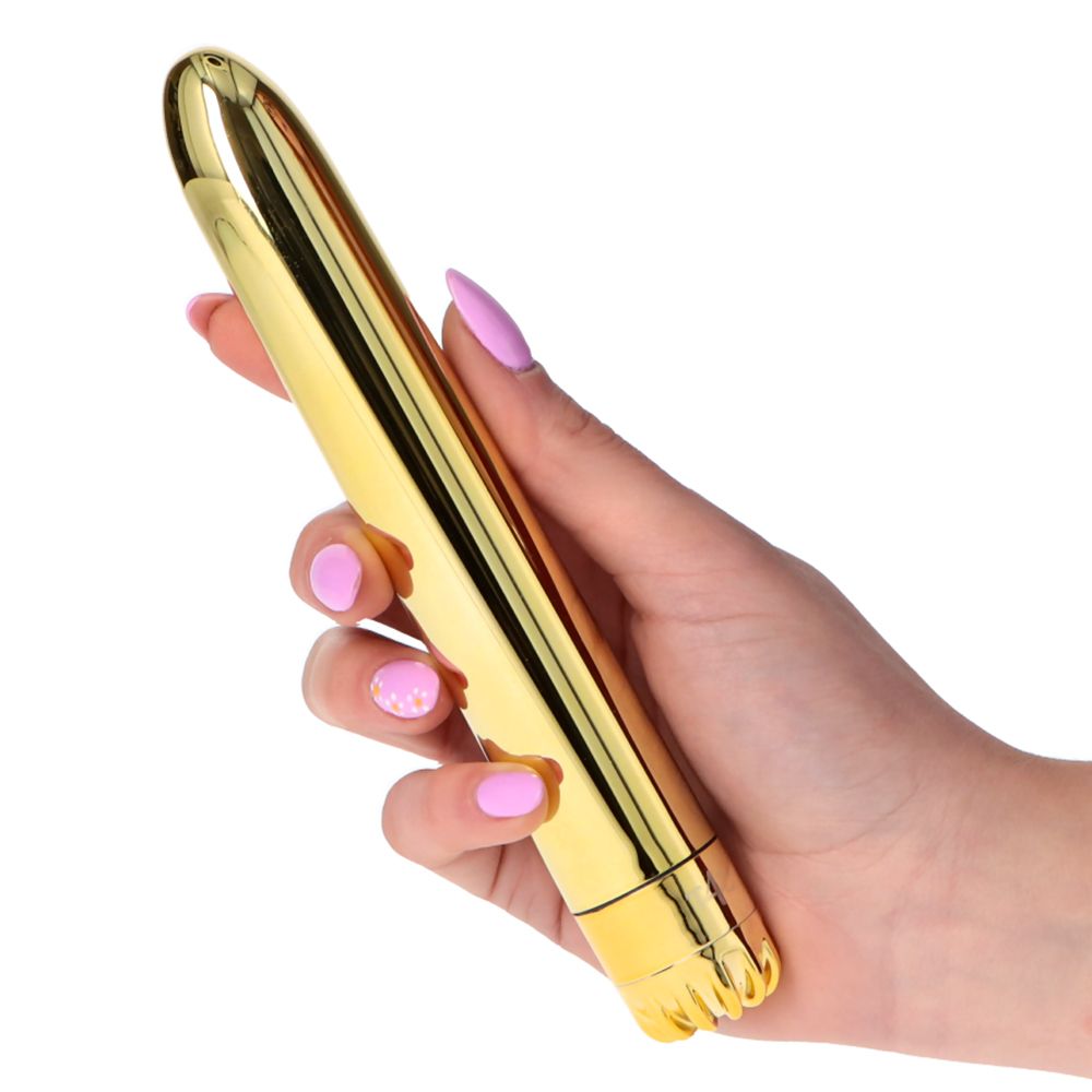 Gold Metallic Vibrator – Κομψό Ομοίωμα με Πολυπρογραμματική Δόνηση