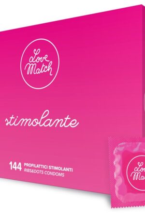 Love Match Stimulant Ribbed & Dotted Condoms 144 Pcs