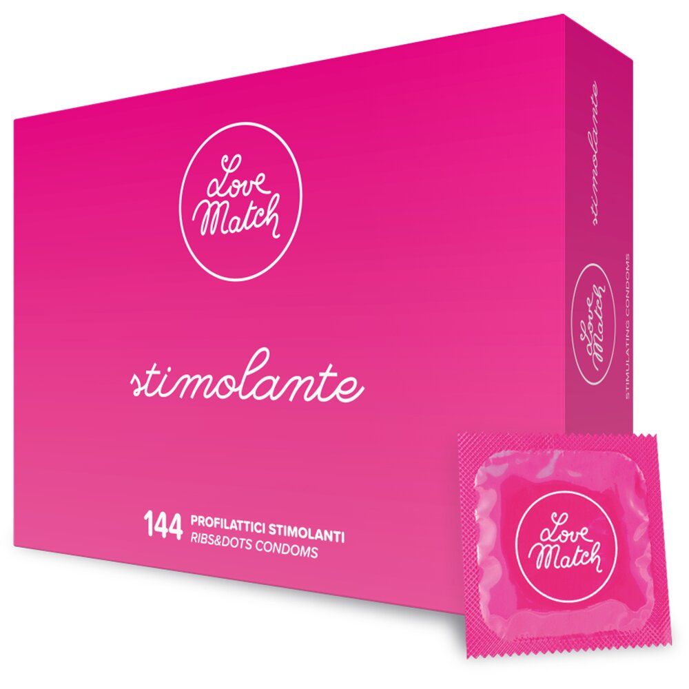 Love Match Stimulant Ribbed & Dotted Condoms 144 Pcs