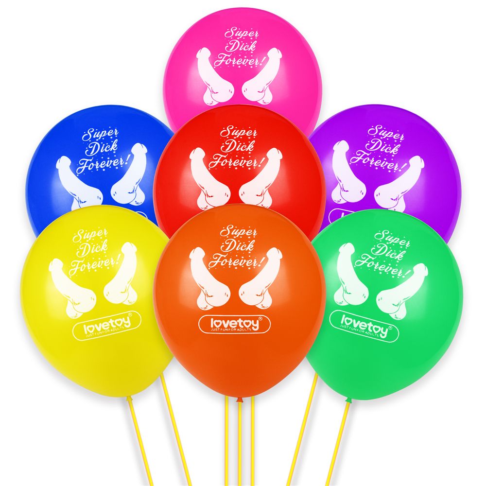 Super Dick Balloons – Πολύχρωμα Μπαλόνια Bachelorette 7τμχ