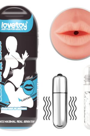Realistic Mouth Masturbator – Vibrating Male Masturbator with Suction