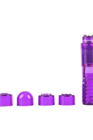 Ultimate Massager Purple – Multi-Head Mini Vibrator with 4 Attachments