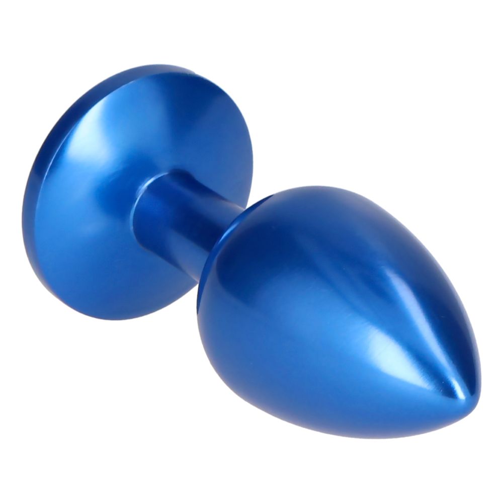 Dark Secret Metal Plug – Blue Jewel Anal Plug 7cm - Image 3