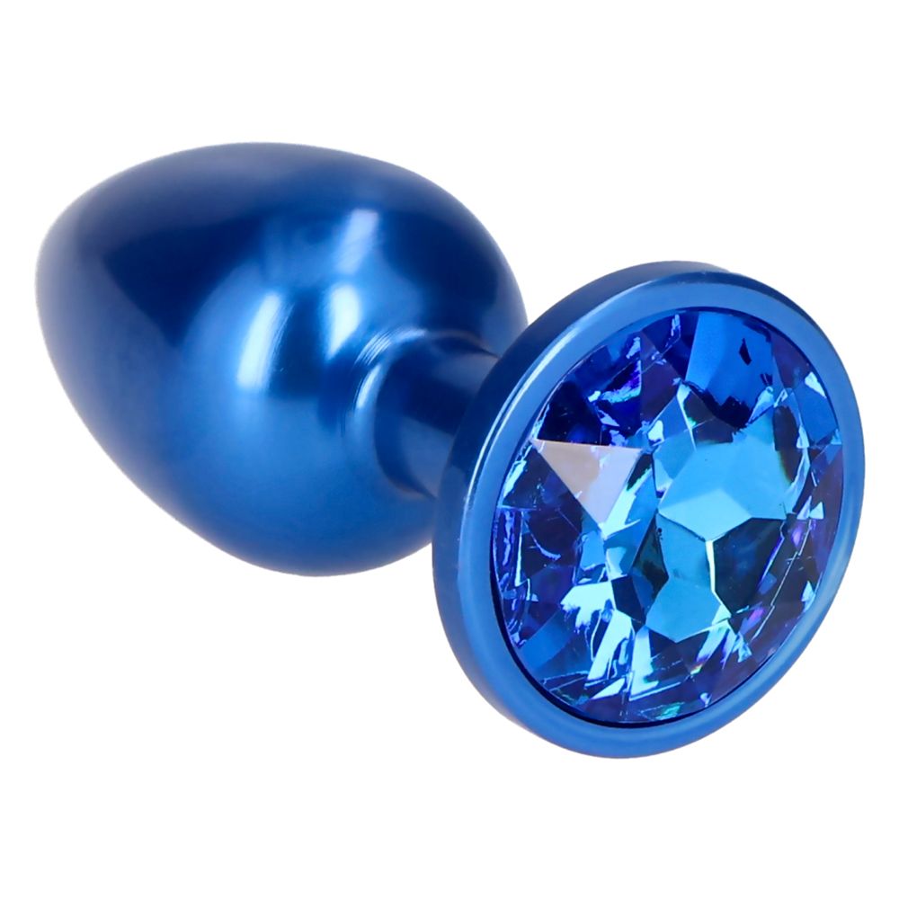 Dark Secret Metal Plug – Blue Jewel Anal Plug 7cm - Image 4