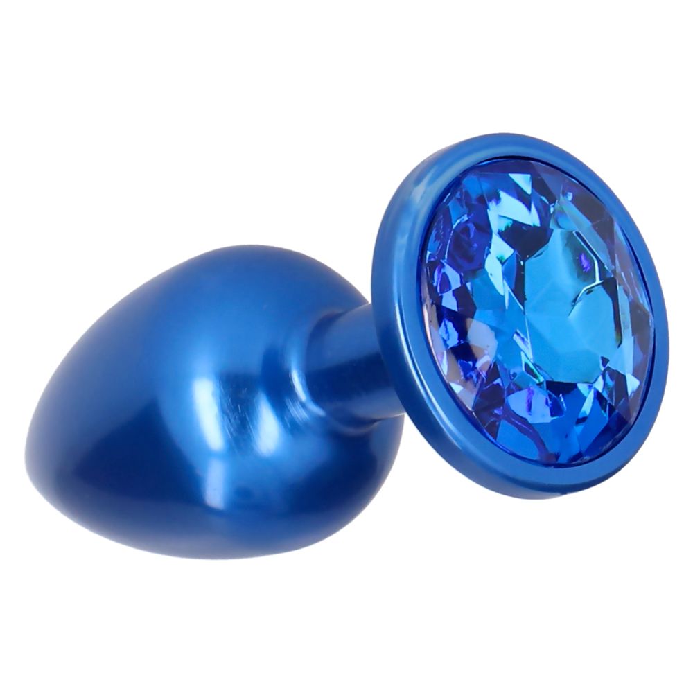 Dark Secret Metal Plug – Blue Jewel Anal Plug 7cm - Image 5