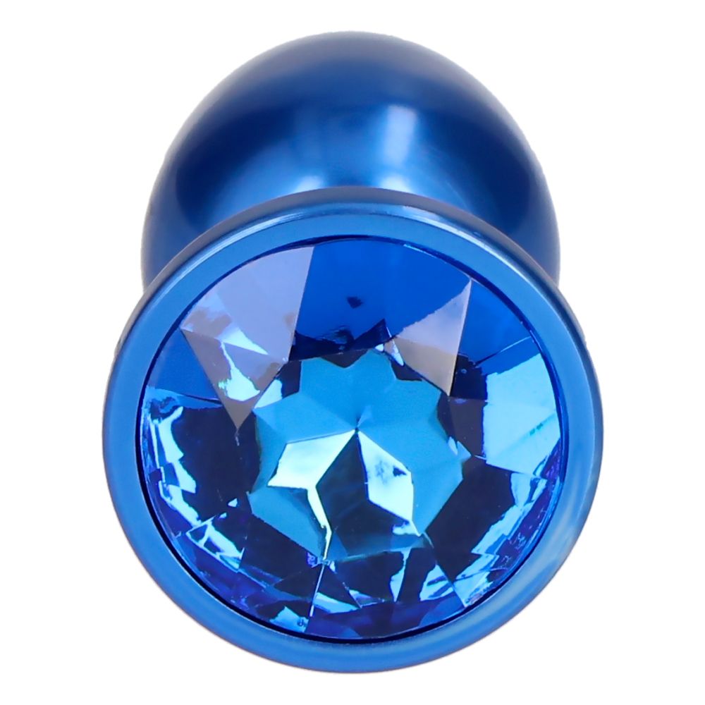 Dark Secret Metal Plug – Blue Jewel Anal Plug 7cm - Image 2