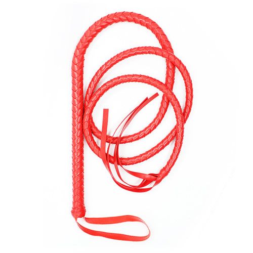 Indy Whip Red – Classic 210cm Faux Leather BDSM Whip - Image 2