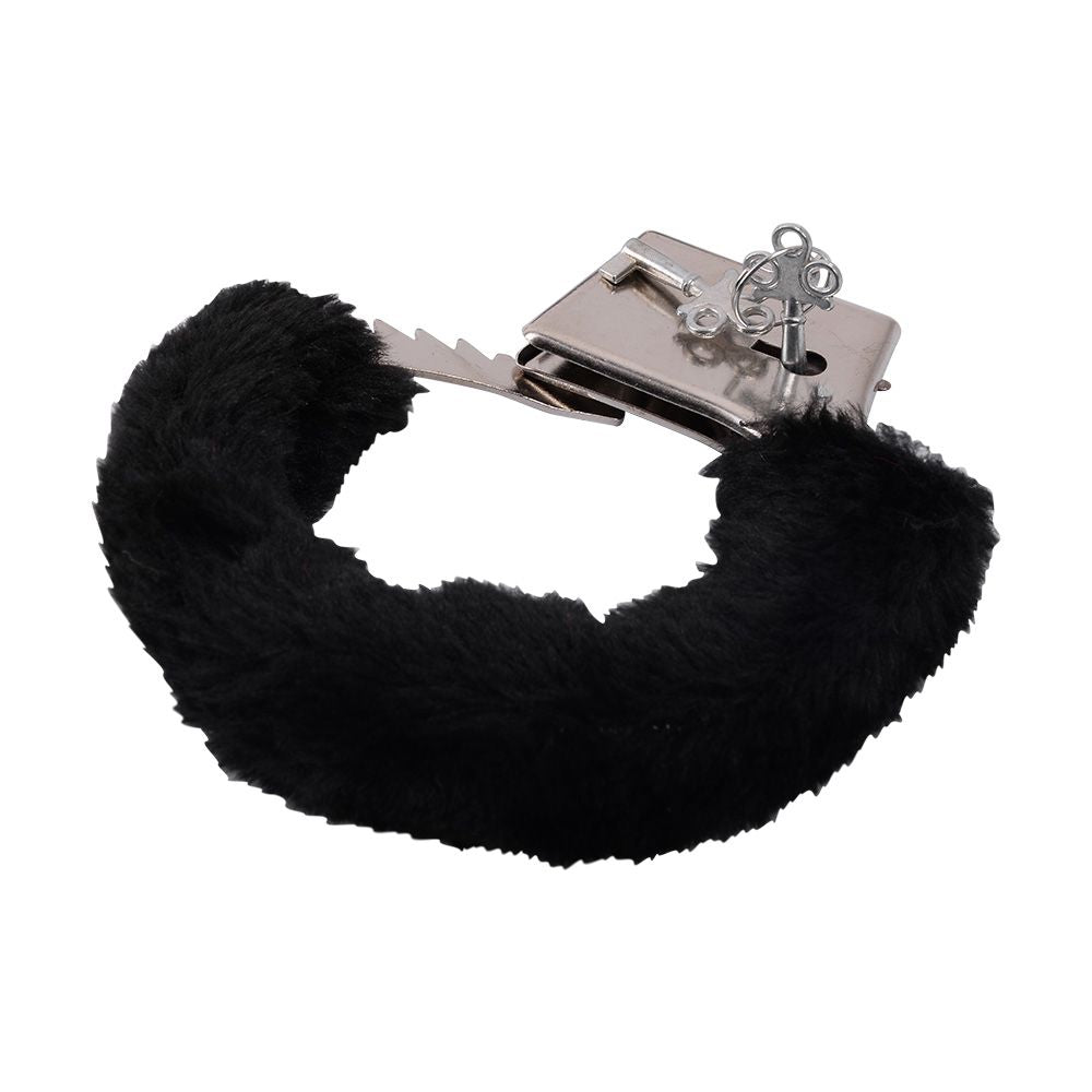 Toyz4Lovers Bestseller Handcuffs with Black Fur – Metal Cuffs with Black Faux Fur - Image 2