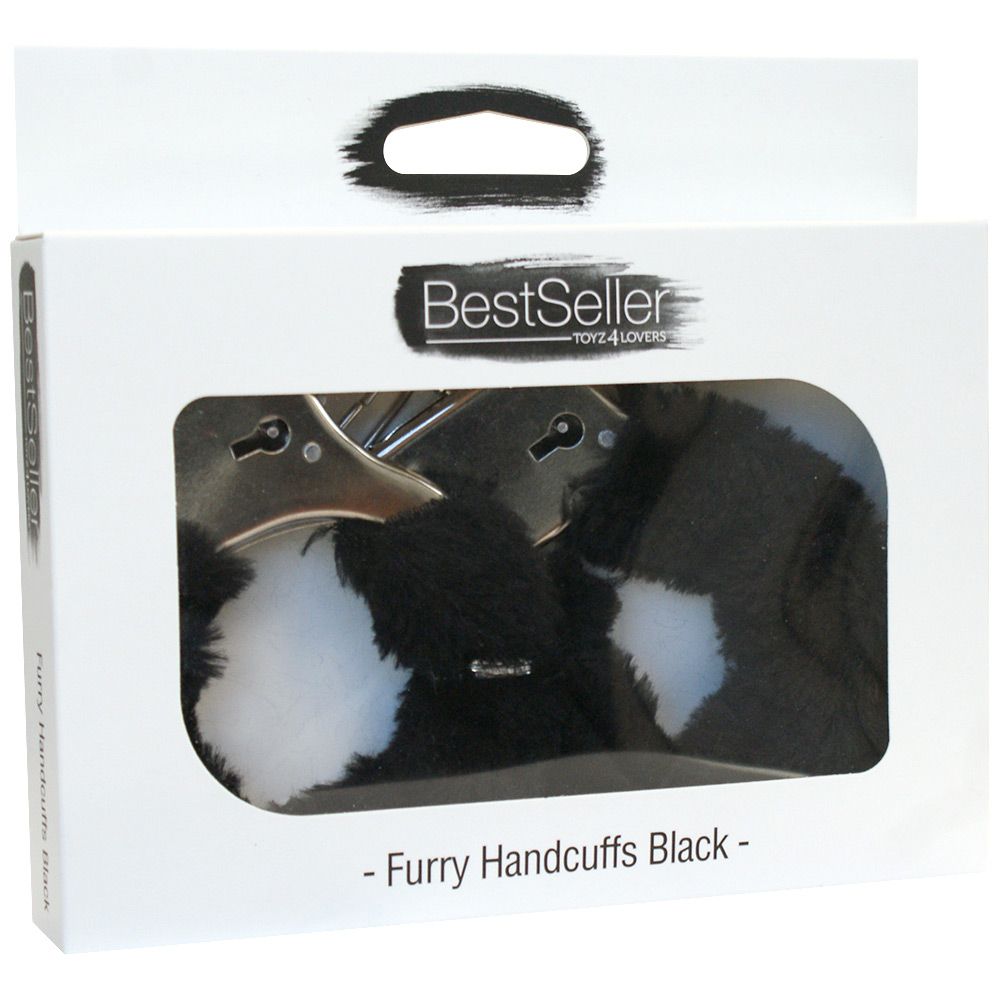Toyz4Lovers Bestseller Handcuffs with Black Fur – Metal Cuffs with Black Faux Fur - Image 3