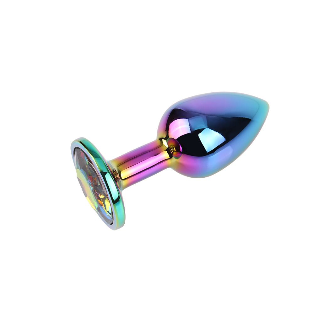 Μεταλλικό Πρωκτικό Plug Rainbow Gem S – 7.1cm - Image 3