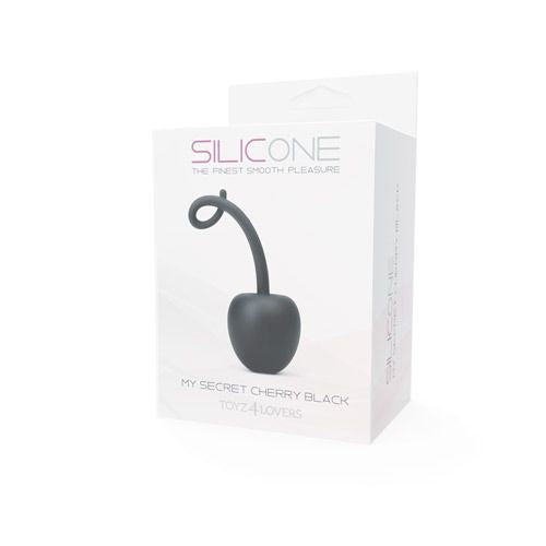 My Secret Cherry Silicone Ball with Inner Steel Weight – Black - Image 3