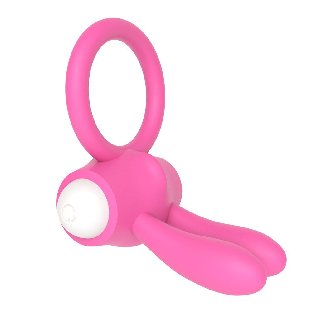 Power Clit Vibrating Silicone Cock Ring Pink - Image 4