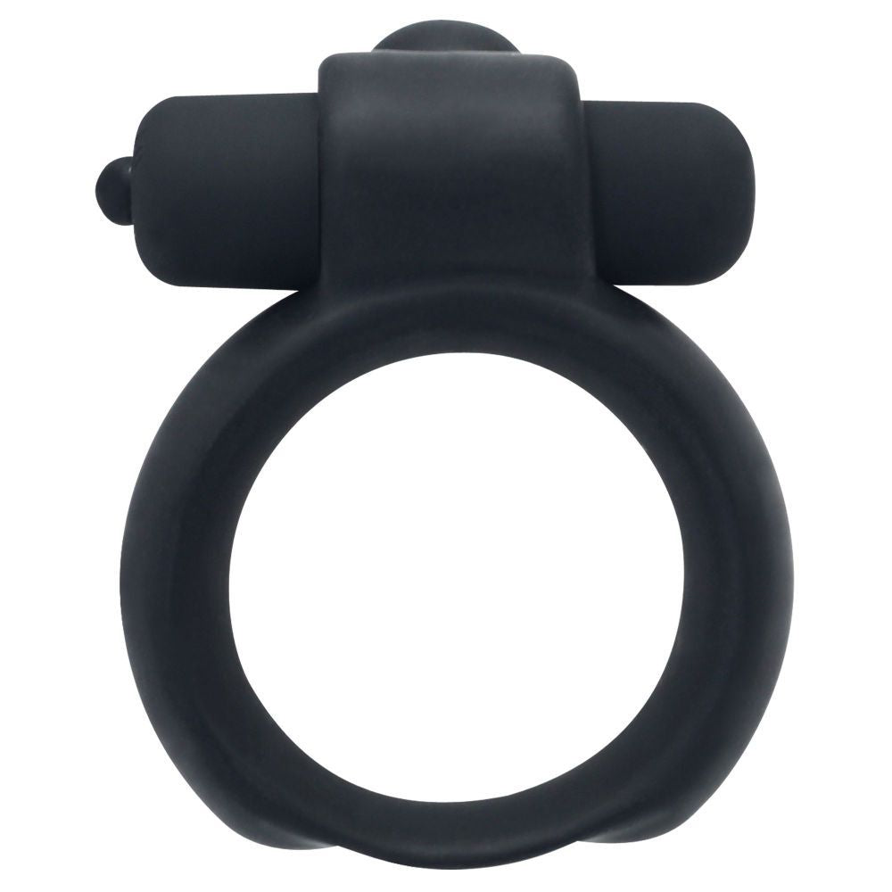 Δαχτυλίδι Πέους Σιλικόνης με Δόνηση & Rabbit Massager – Μαύρο - Image 3