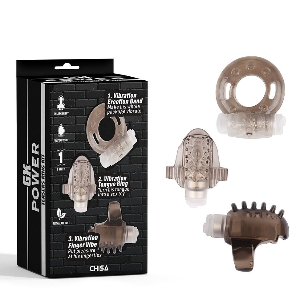 Teasers Ring Kit – 3-Piece Vibrating Accessory Set
