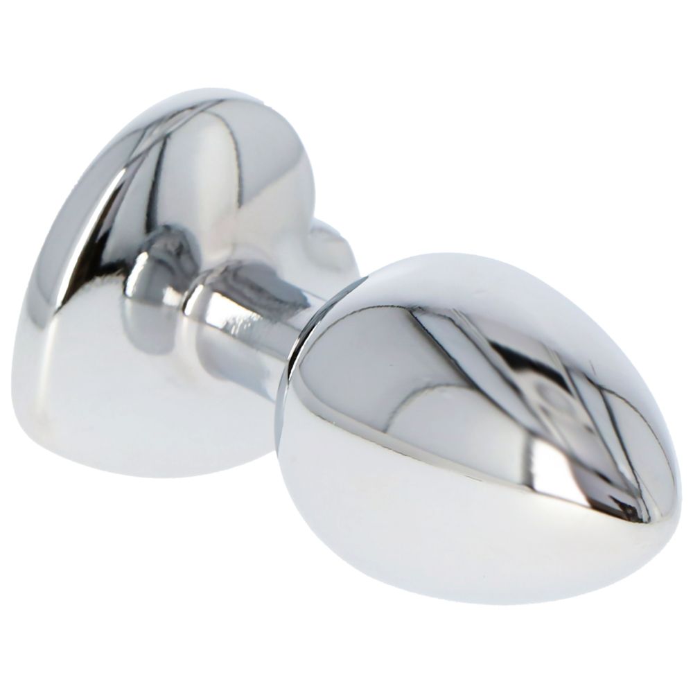 Heart Jewelry Aluminum Anal Plug – Silver/Red - Image 4