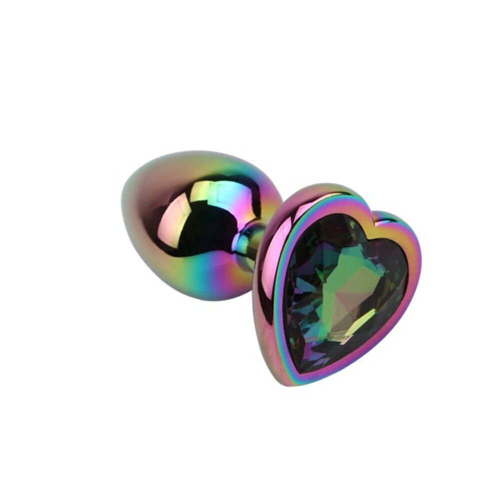 Rainbow Heart Metal Plug – Πρωκτικό Κόσμημα Καρδιά 7cm - Image 4