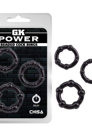 Beaded Black – 3-Piece Textured Erection Ring Set