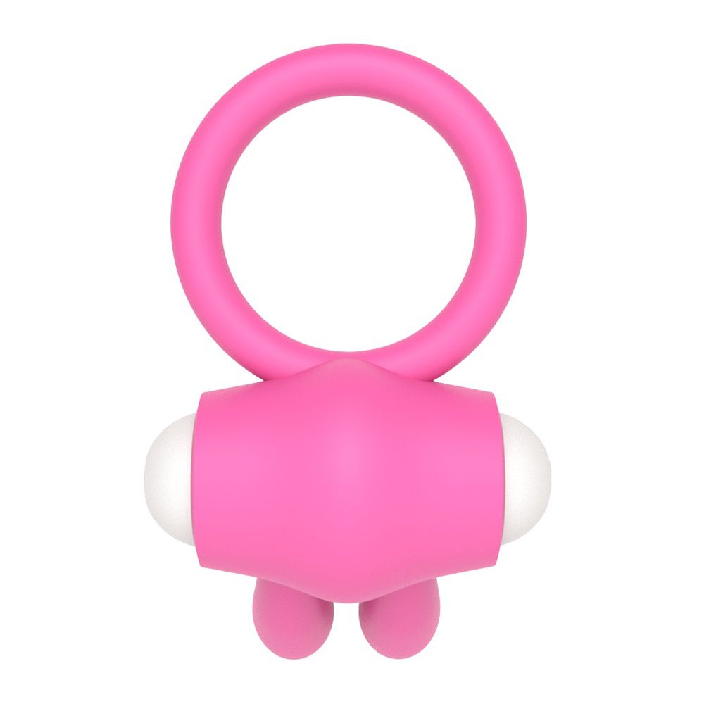 Power Clit Vibrating Silicone Cock Ring Pink - Image 5