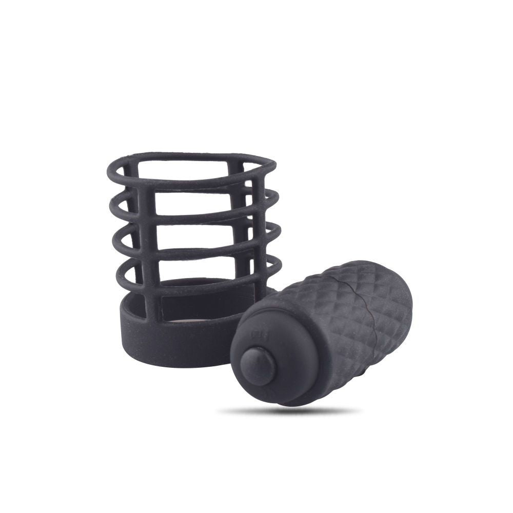 Ergonomic Cage Vibrating Cock Ring 8cm - Image 4