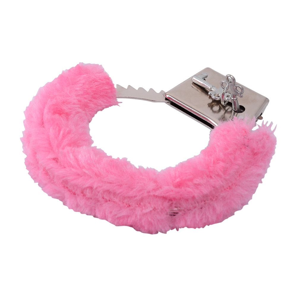 Fur Handcuffs Pink – Μεταλλικές Χειροπέδες με Ροζ Γούνα - Image 2