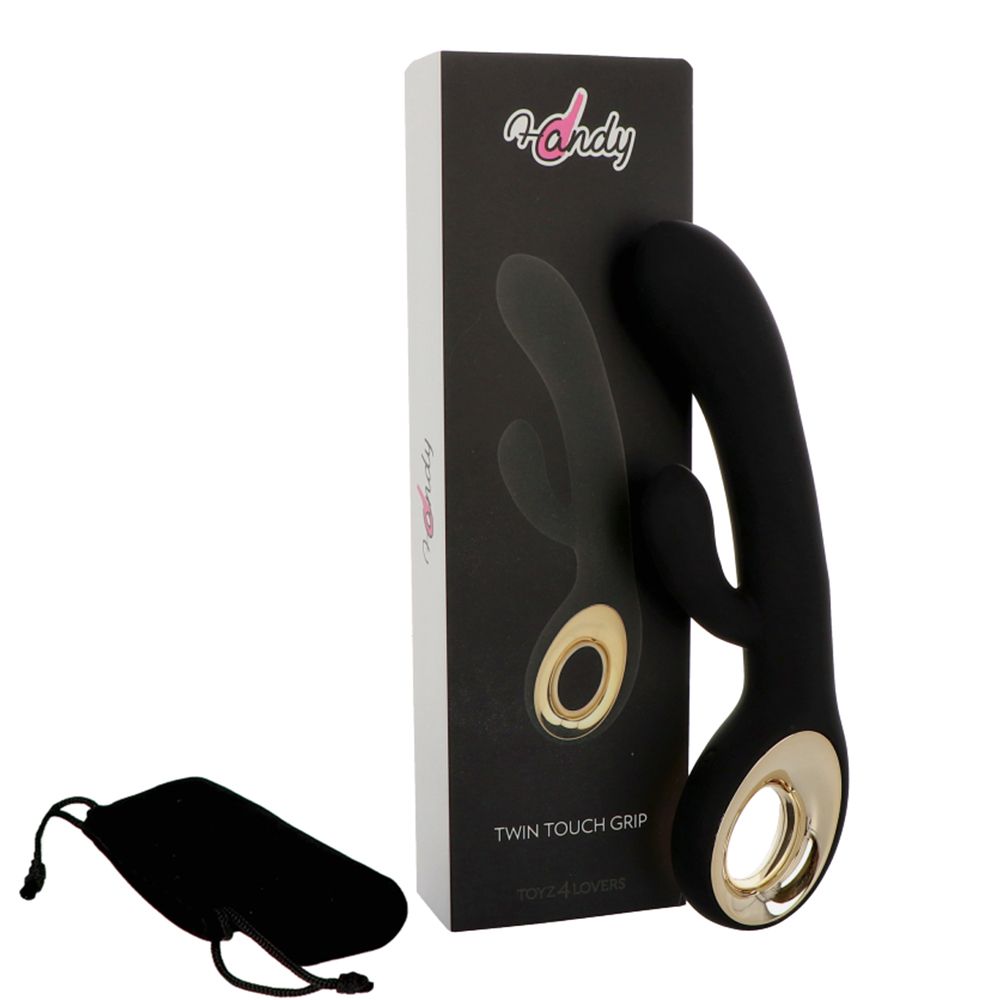 Επαναφορτιζόμενος Δονητής Rabbit Twin Touch Black – 24cm - Image 5