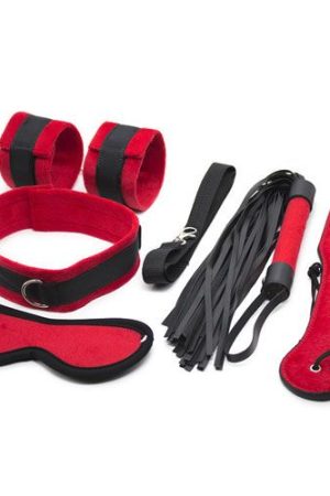 Fetish Art Red & Black Bondage Kit – 5-Piece Fetish Play Set