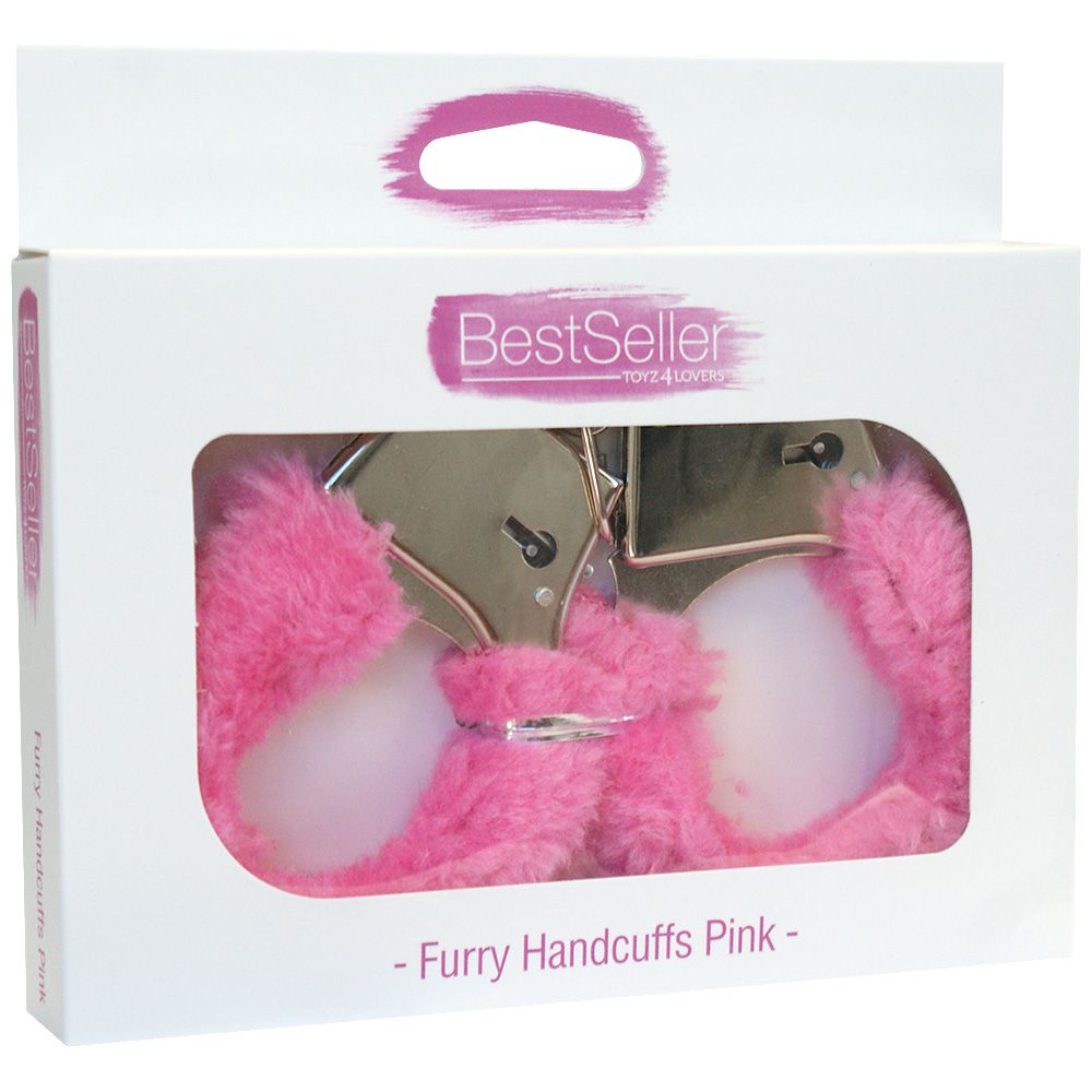 Fur Handcuffs Pink – Μεταλλικές Χειροπέδες με Ροζ Γούνα - Image 3
