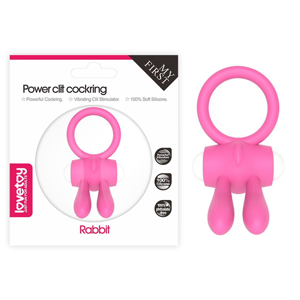 Power Clit Vibrating Silicone Cock Ring Pink
