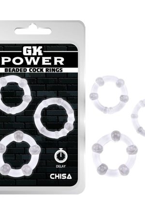 Beaded Clear 3-Piece Enhancement Ring Set – Textured & Elastic
