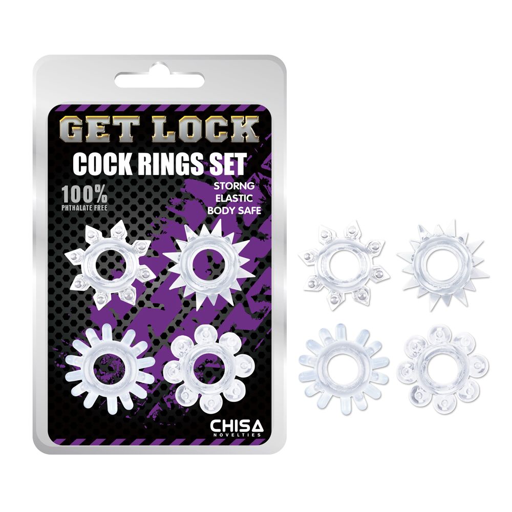 Crystal Rings – Σετ 4 Ελαστικά Δαχτυλίδια Πέους