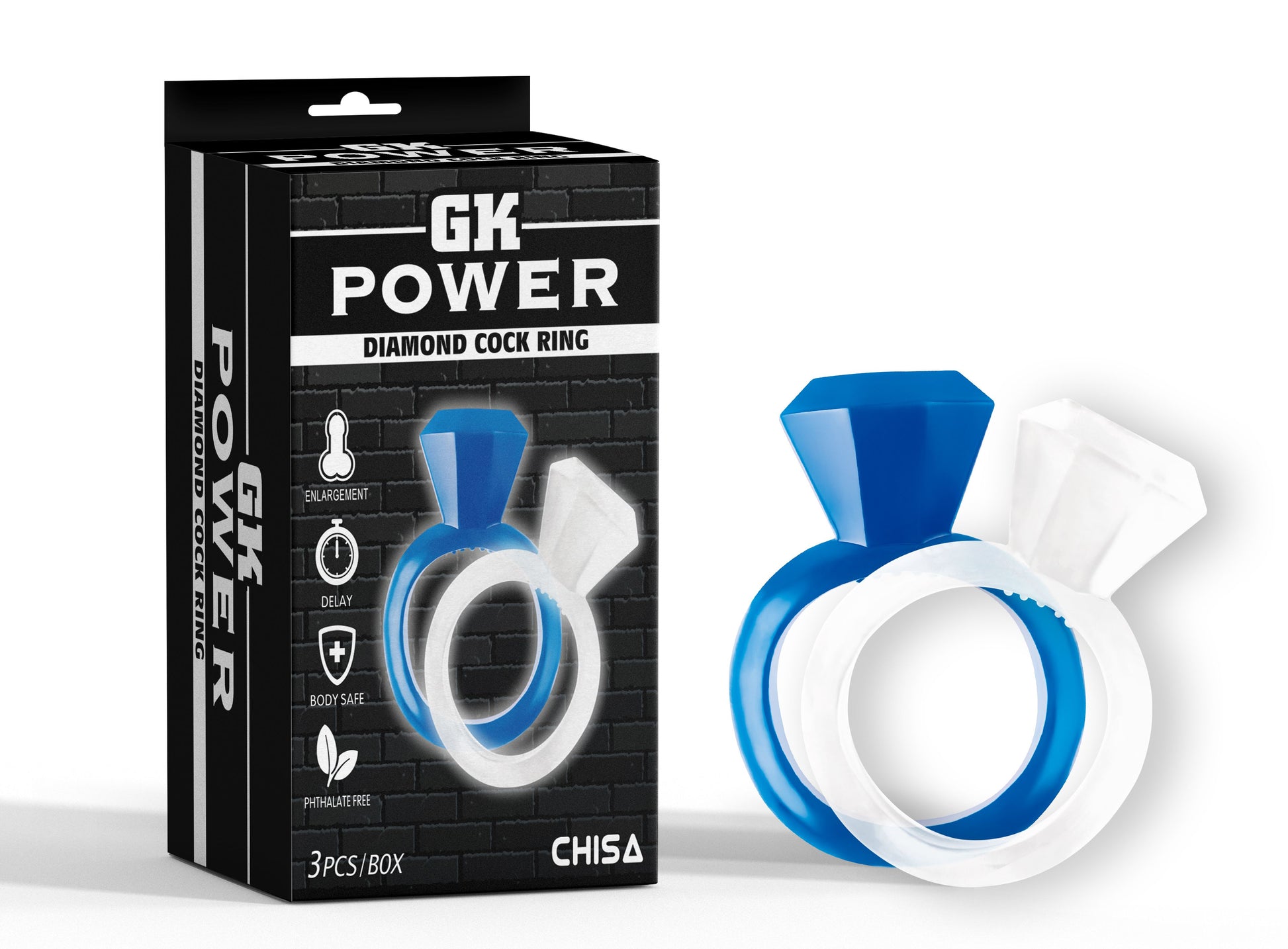 Diamond Cock Rings – Σετ 2 Τεμαχίων Ελαστικών Δαχτυλιδιών Πέους